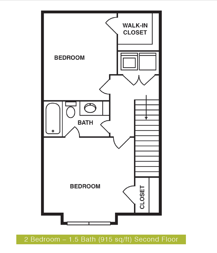 Floor plan for 2 beds, 2 baths, 1200 sqft